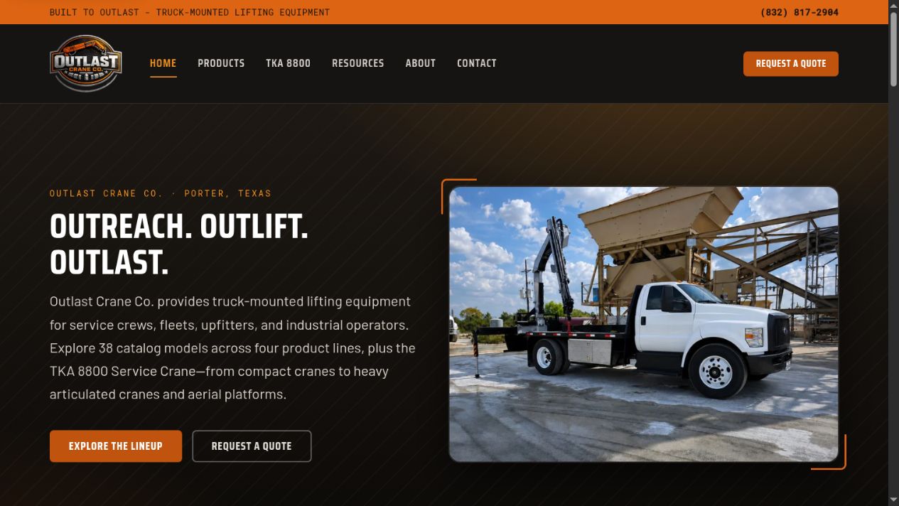 Outlast Crane’s live website